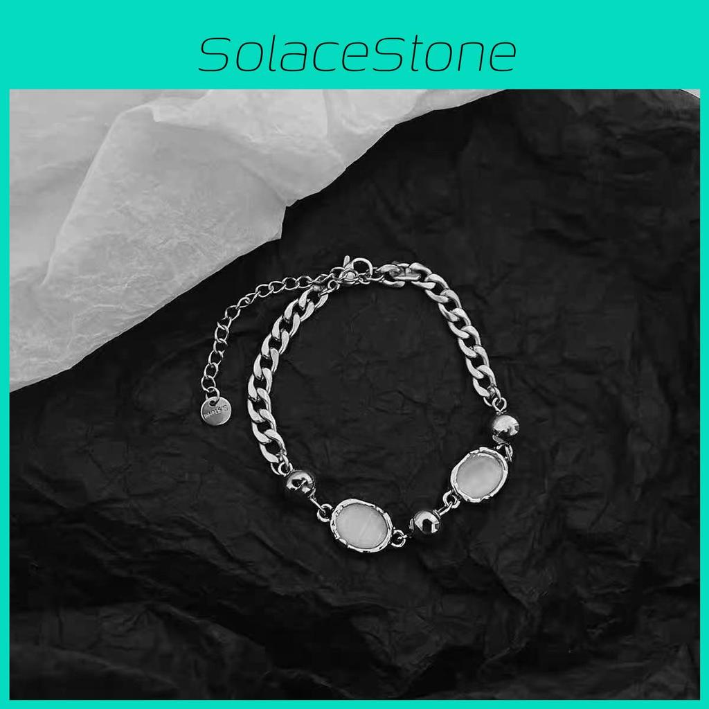 Stilvolles Unisex-Titanstahl Katzenaugen-Armband mit einzigartigem Perlendesign