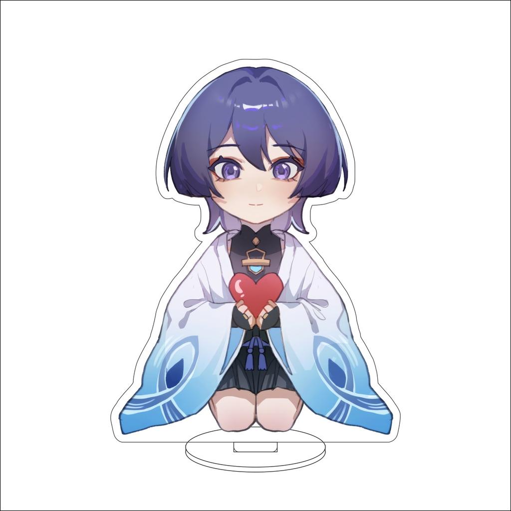 10CM Anime Genshin Impact Figure Stand Model Amamiya Wanderer Cute Desk Decor Standing Sign Gifts
