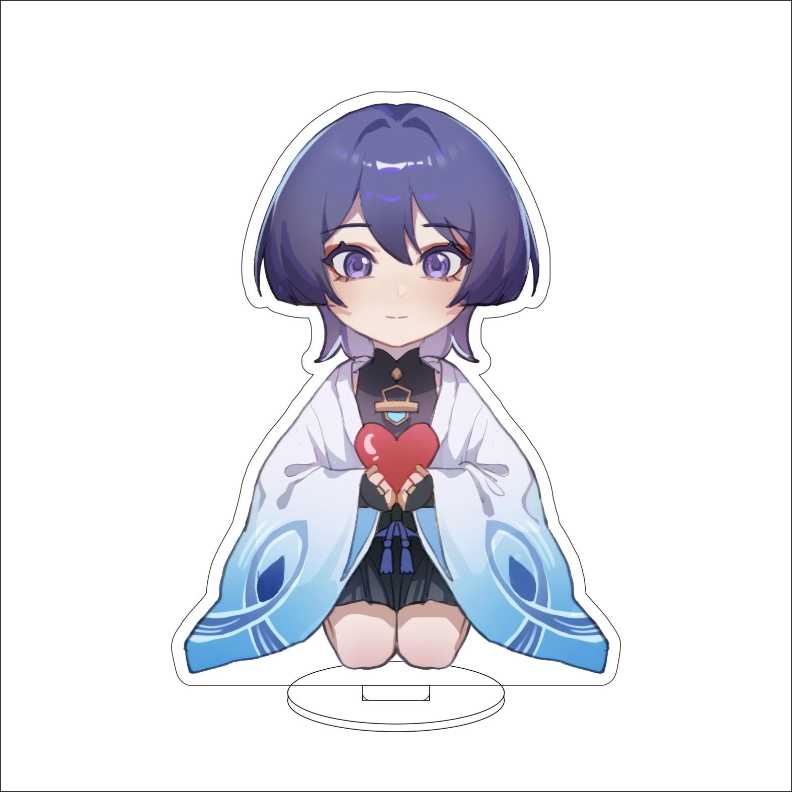 

10CM Anime Genshin Impact Figure Stand Model Amamiya Wanderer Cute Desk Decor Standing Sign Gifts 10CM