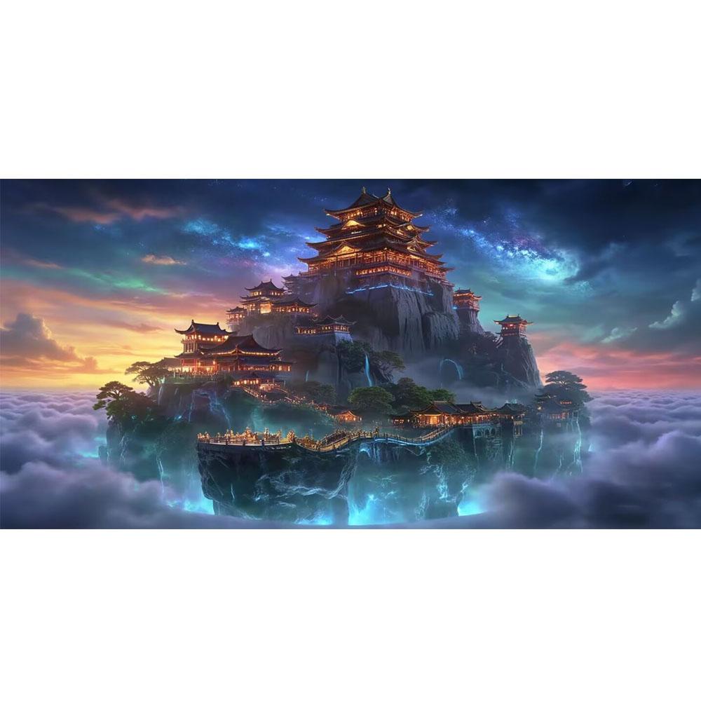 Large Size Mosaic DIY Full Diamond Painting Kits Art Fantasy Fairyland Palace Embroidery Cross Stitch Rhinestones