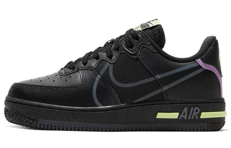 

Nike Air Force 1 Low React Black Violet Star Barely Volt GS CD6960-001 38