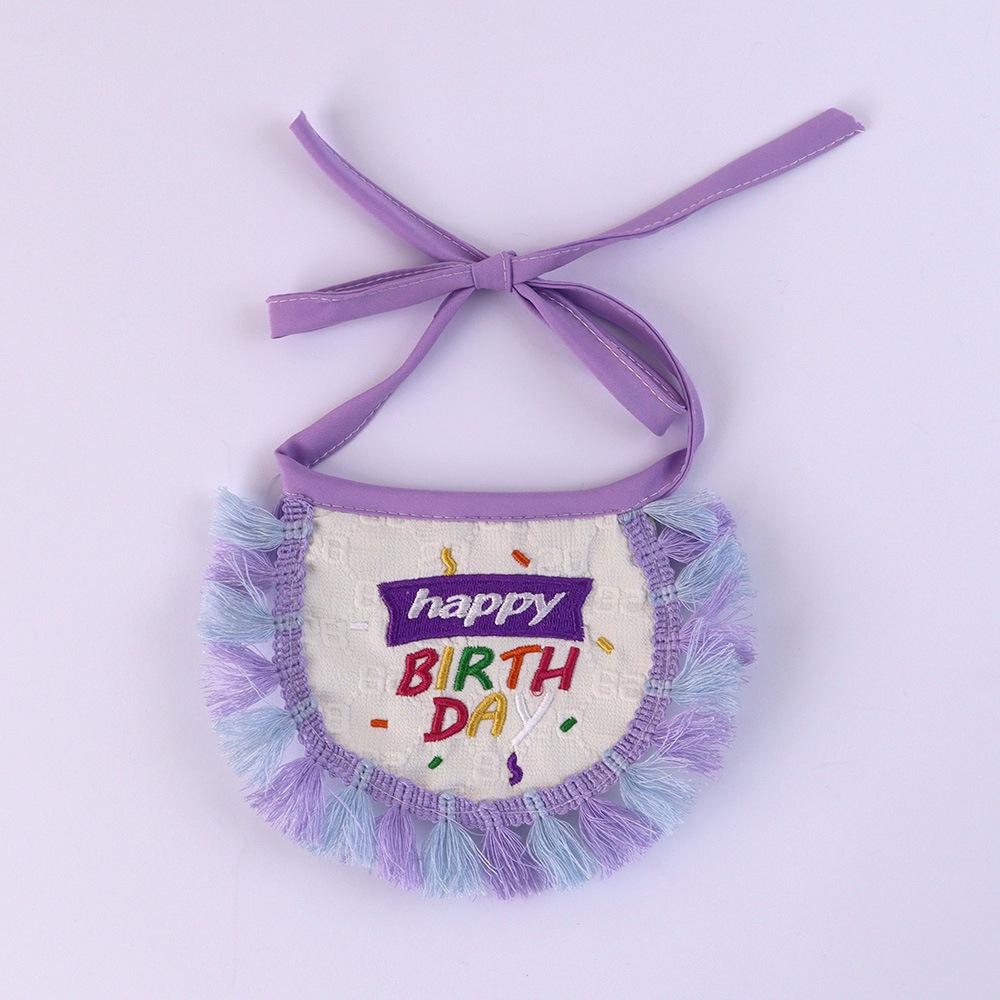 Colorful Tassel Pet Bib Set: Birthday Triangle Scarf for Cats & Dogs