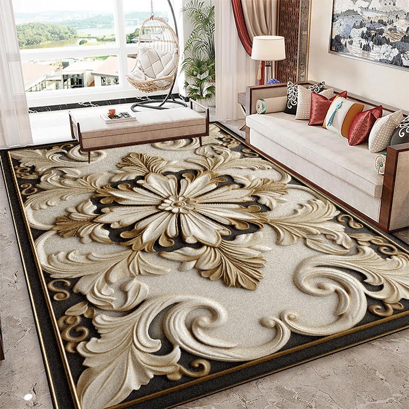 Europen 3D Flower Luxury Carpets for Living Room Sofa Large Area Rugs Comfort Non-slip Bedroom Decoration Rug Washable Table Mat