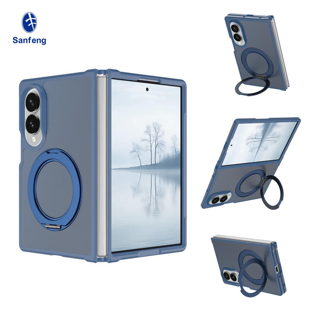 Samsung Z Fold8 Ultra Mobile Phone Case Magnetic Suction Rotating Bracket Anti-drop Tpu + Pc Skin Feeling Protective Case