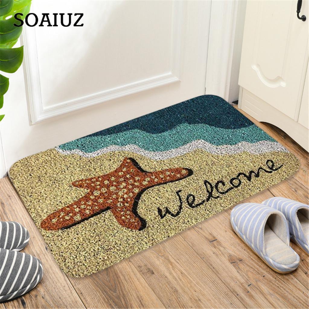 Rectangle Non-Slip Door Mat Bedroom Kitchen Entrance Print Floor Mat Doormats