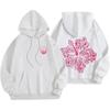 Dark sweatshirt hoodie goth couple Harajuku large size flower pattern print hooded sweater