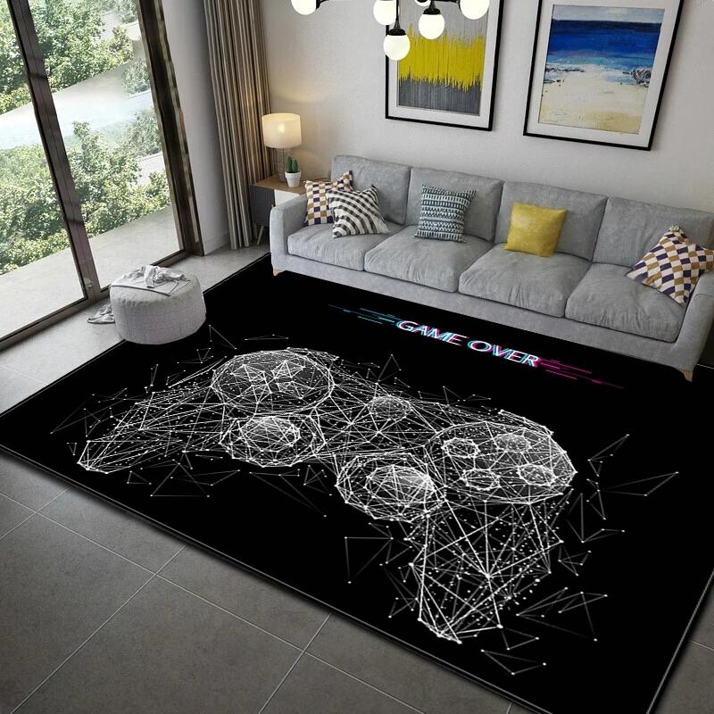 3D Print Gamer Carpet Controller Pattern Living Room Non-Slip Home Entrance Carpet Door Mats Bedroom Bathroom Kitchen Floor Rug