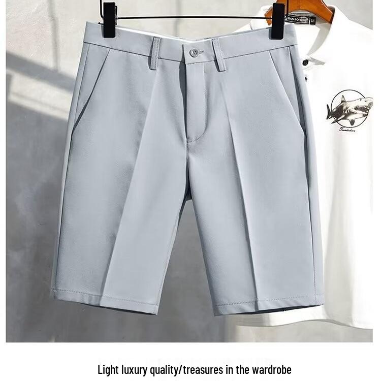 Men's Trendy Summer Casual Suit Shorts - Light, Mature & Loose-Fit Straight-Leg Pants