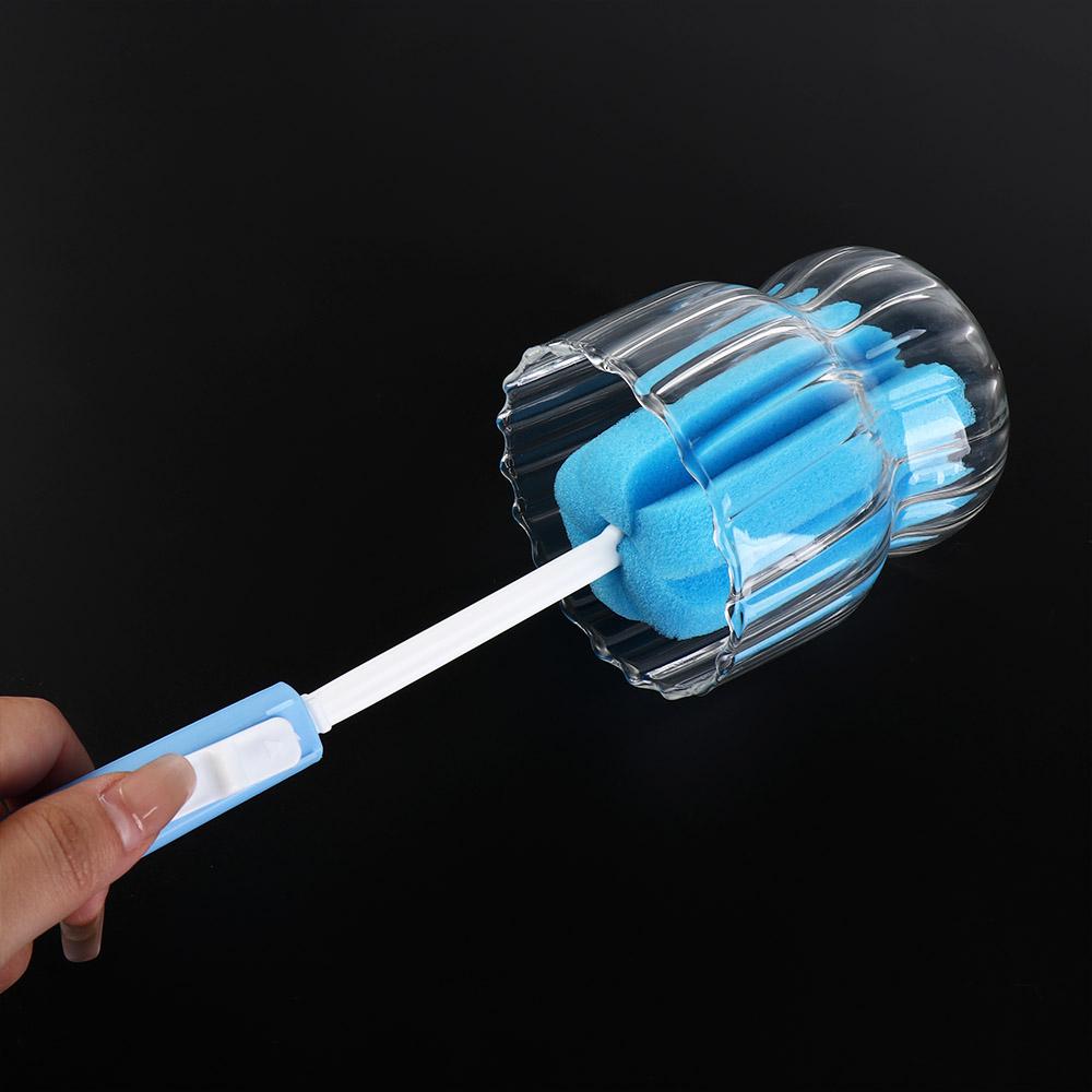 Adjustable Sponge Cup Brush Removable Sponge Cleaning Brush Baby Bottle Brush  Mug