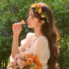 1PC Fairy Wreath Photography Props Headdress Bohemian Style Ribbon Headband Forest Series Headpiece Floral Wreath