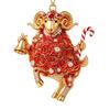 Artificial Rhinestone Goat Pendant 2D Flat Animal Hanging Decoration  Christmas Tree Ornament