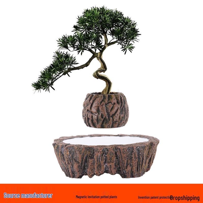Magnetic Levitation Potted Plant Ornament - Creative Home Décor & Gift