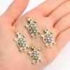 10Pcs Fashion Tortoise Shape Pendant Gold Colour Alloy Charm Jewelry Making Cartoon Sea Turtle Necklace Keychain DIY Accessories