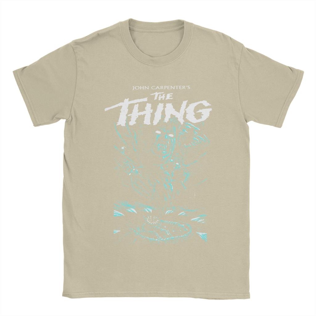 2025 Summer Vintage Beach John Carpenter The Thing Hippie 100 Pure Cotton Printed Tshirt Y2K Retro Custom Logo Short Sleeve
