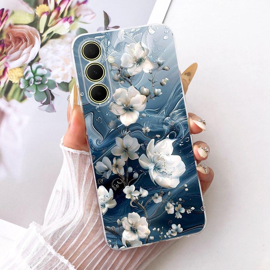 Hülle Für Samsung Galaxy A17 A37 A57 5G Cover Neue Stilvolle Blume Klare Weiche Silikon Handyhülle Für Samsung A 17 A 37 A 57 Stoßfänger