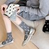 Female Spring and Summer Thin New Wave Dot All Kinds of Wooden Ear Side Mesh Cotton Tube Pile Socks