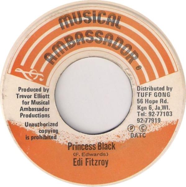 

7-дюймовая пластинка EDI FITZROY Princess Black MAP005 Musical Ambassa 1984 Ямайка Регги Ска Даб Б/у