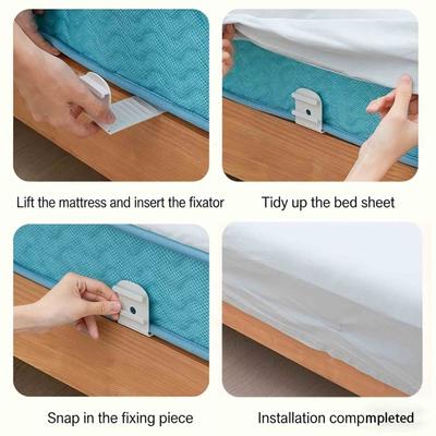 4 ks Multifunkční protiskluzový držák prostěradla Nastavitelná plastová příchytka na upevnění přehozu na postel Domácí protiskluzové upevňovací prvky Domov