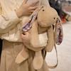 Kawaii 45cm Cartoon Long-eared Rabbit Backpack Super Soft Pink Gray Brown Bag Bunny Funny Graduation Halloween Gift for Students