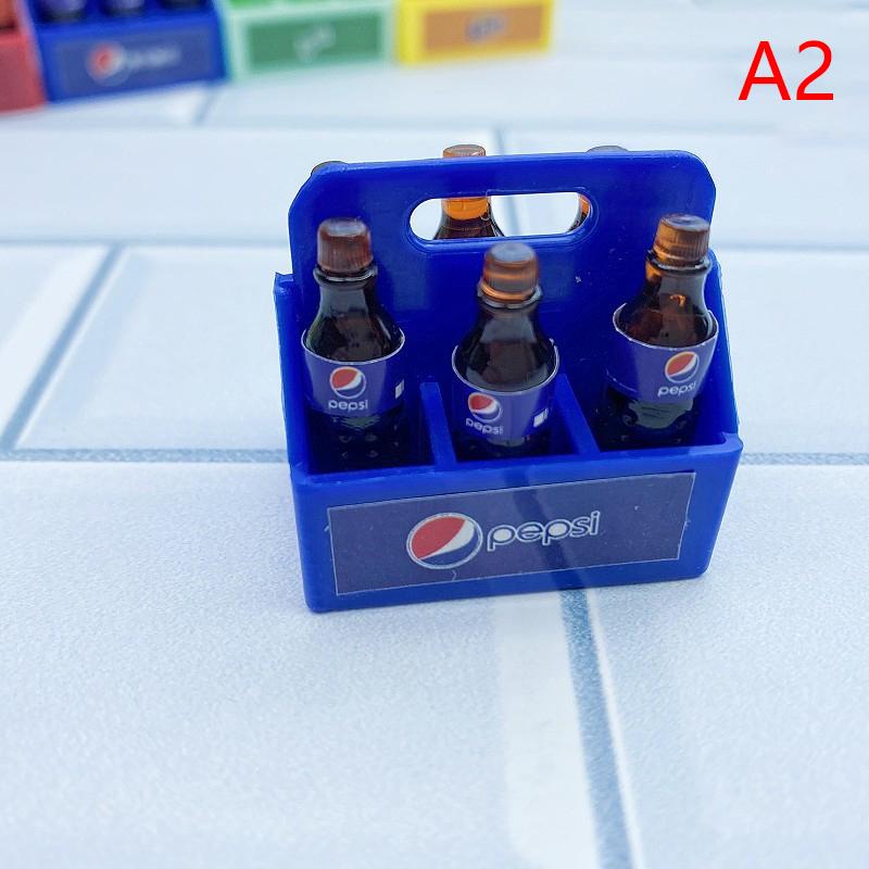 1Set Dollhouse Miniature Cola Soda Sprite Bottles Modle Kitchen Diy Accessories