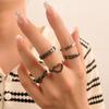 Korean version of simple open love ring 1-piece set hollow love ins cold wind niche design index finger ring