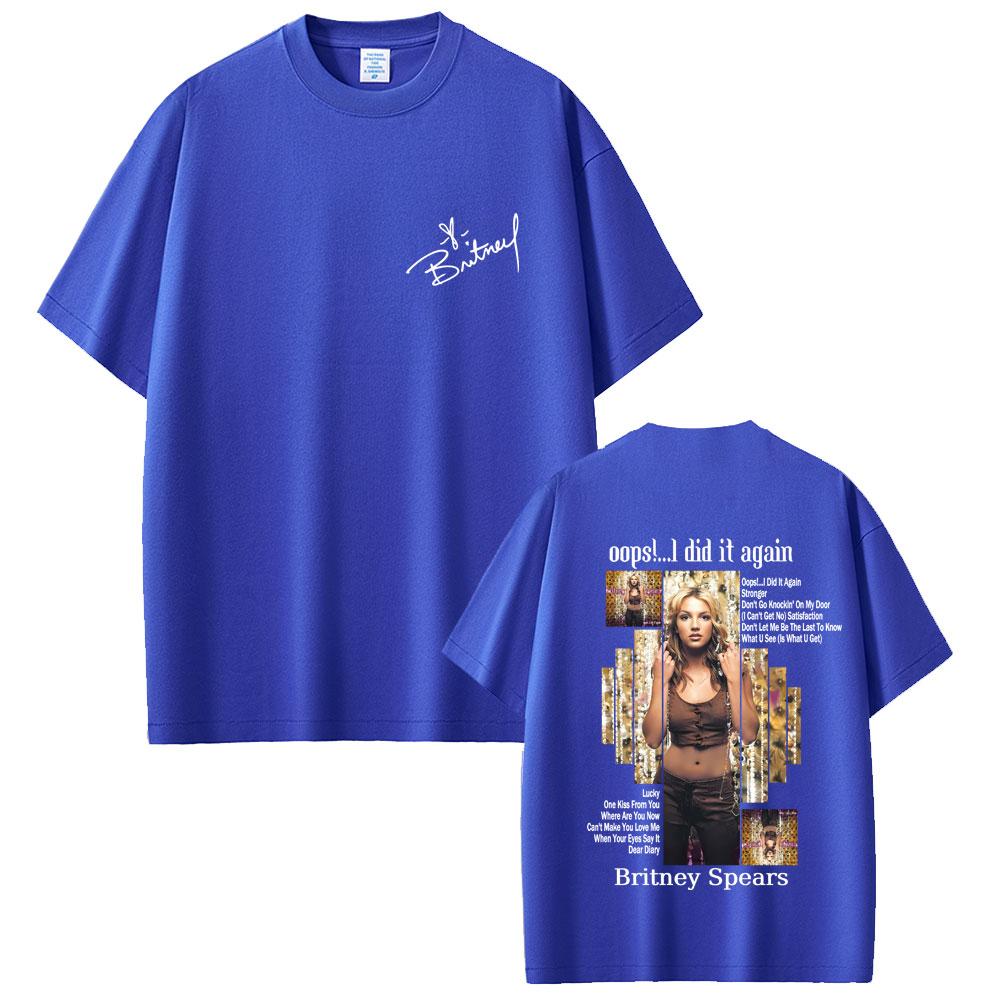 Britney Spears Oops I Did It Again Grafické tričko z alba Pánské Dámské Módní Vintage Oversized Krátký Rukáv Trička Streetwear
