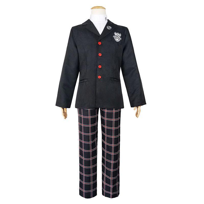 Cosplay Persona Anime 5 Amamiya Ren School Uniform Coat Shirt Pants Skirt Wig