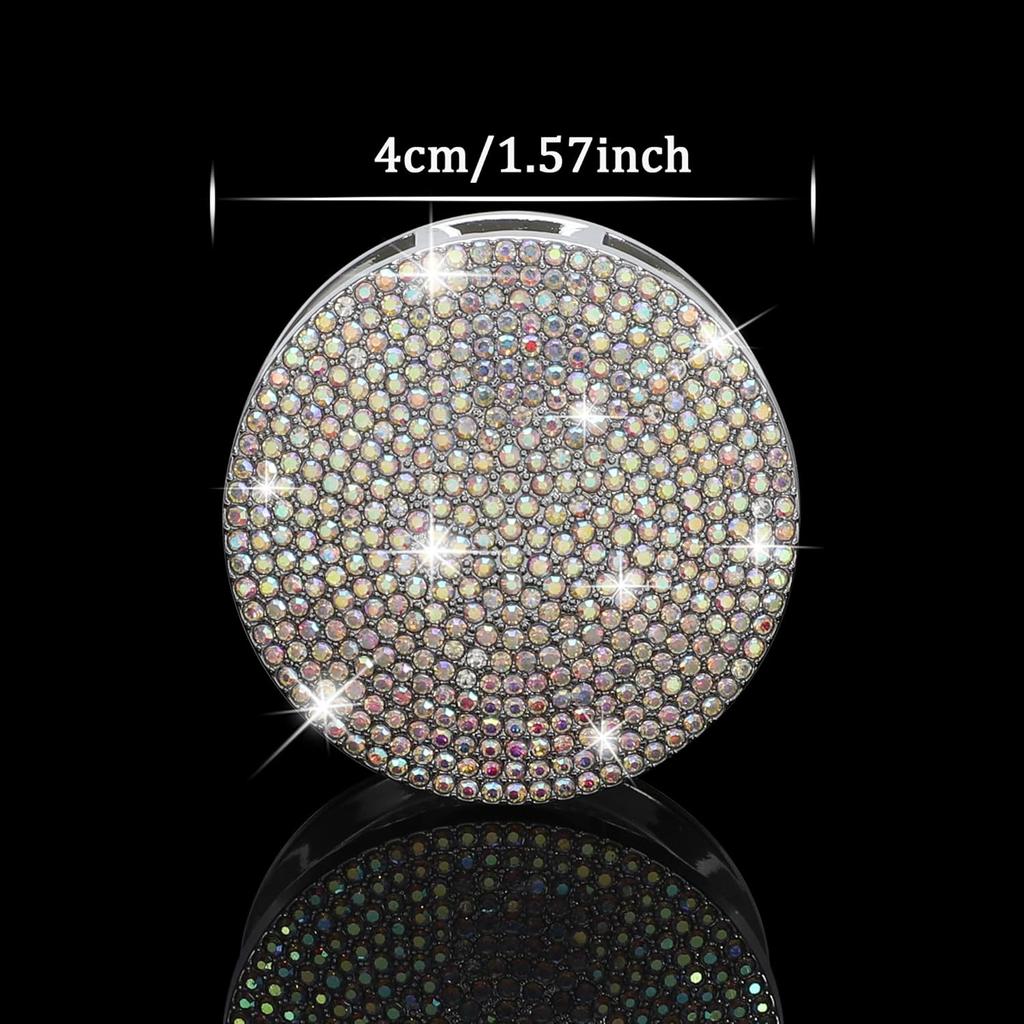 TOMALL Bling Car Engine Start Button Cover Diamond Crystal Push Start Ring Sticker Sparkly Accessories Circle Ring Bling Ignition Button Rhinestone