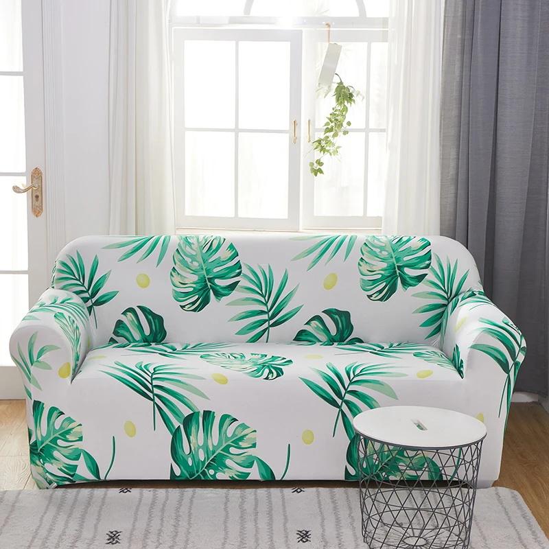 Elastische Schonbezüge mit Blumendruck, Stretch-Sofabezug für Wohnzimmer, Eckcouchbezug, Schnittsesselbezug für 1/2/3/4 Sitz