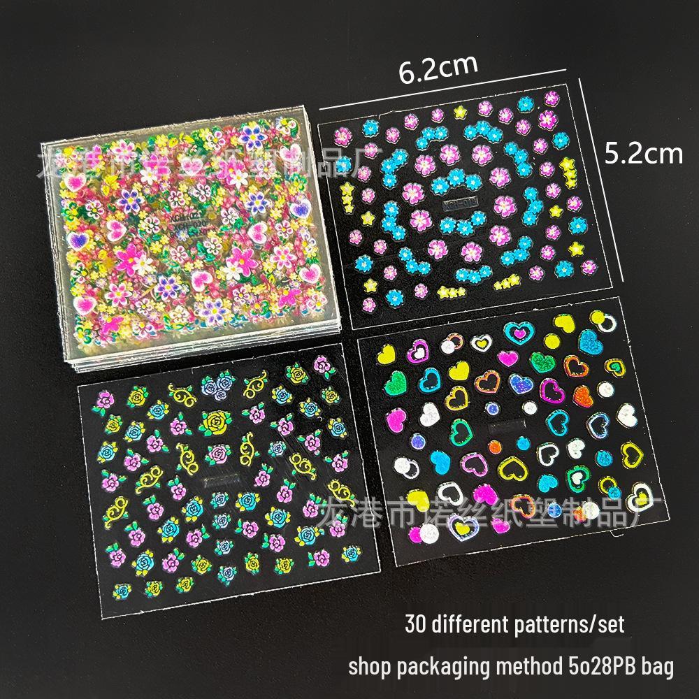 3D Luminous Jelly Nail Stickers for Kids - 5D Embossed Nail Art