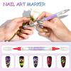 12Pcs Double Ended Nail Art Markers 12 Vibrant Color Precisions Tips for Creative Designs Easy Application Long Polish