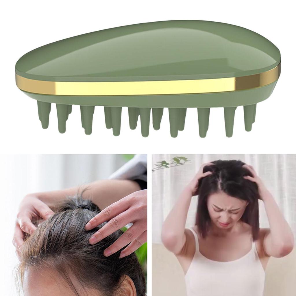 Household Hair Scalp Comb Portable Wet and Dry Brush Head , Green