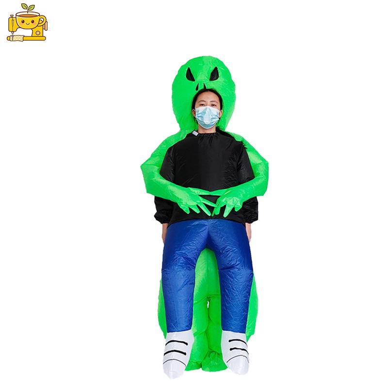 Inflatable Halloween Alien Costume: Funny Party Outfit with Ghost Hugging Design