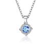 Women's Jewelry Set, Necklace Earrings Bracelet, S925 Silver Plated, Blue, 3 Pieces