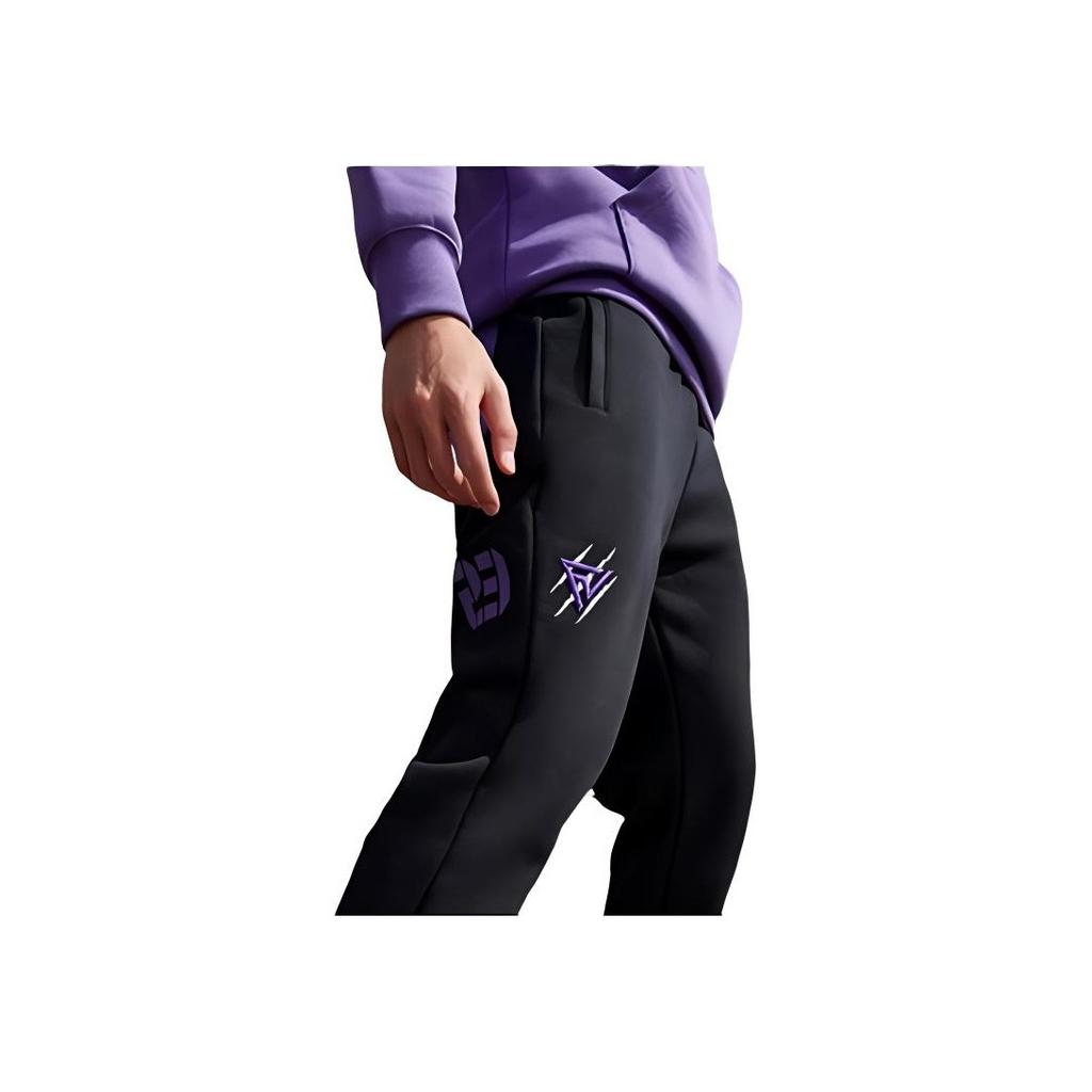 Li Ning Professional Basketball Series Color Block Fleece Warm Cuffed Sports Pants Men Bottoms Black AKLRG07-1