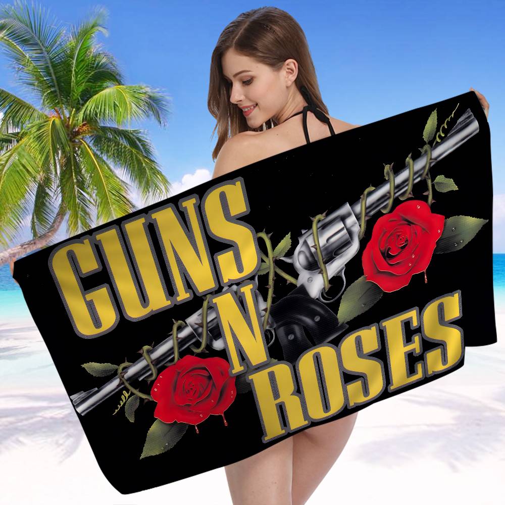 G-Guns N R-Roses Rock Anime Beach Swimming Towel Soft Absorbent Washcloth Children's Gifts for Kids Travel Camping Gym
