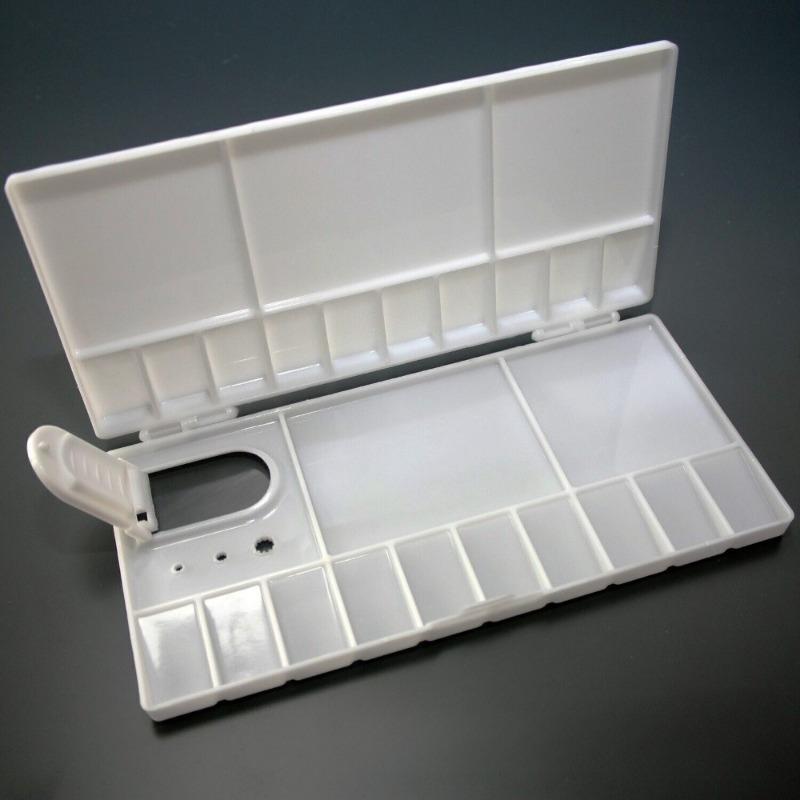 

1 шт. Компактная складная палитра для красок с отверстием для большого пальца – Легкий пластиковый лоток для смешивания художника для акриловых, акварельных и масляных красок 1pc