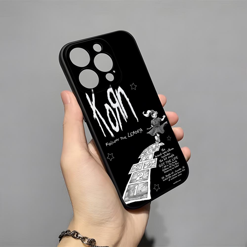 K-Korn Hot Metal Rock Band Handyhülle für iPhone 17 Pro Max 16 15 14 Pro Max 13 11 X Xs Xr 8 7 Plus Silikonhülle
