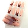 24 pcs/set Press on Nails Long Red Star Nail Girls Sexy Nail DIY Bridal Tip Daily Reusable Sexy Fake Nails Art For Women Decoration