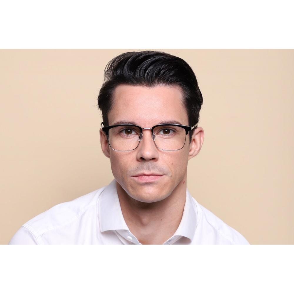Full Rim Browline Black Silver Smartbuy Collection Hezzy 71007 C13 Fashion Unisex Eyeglasses