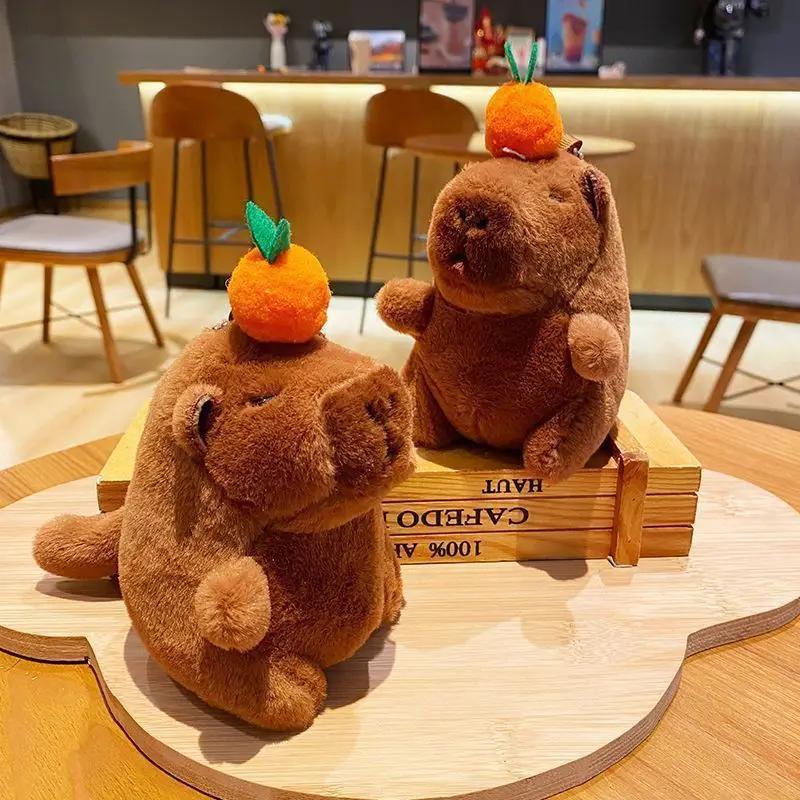 1-20 Stück Plüsch-Kaki Wedelnder Schwanz Capybara Schlüsselanhänger Niedlicher Plüsch-Schlüsselanhänger Plüschtier Spielzeug Schultaschen-Anhänger Geschenk-Anhänger