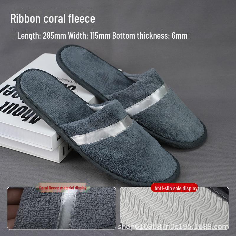 Plush Winter Non-Slip Disposable Slippers for Hotels & Homestays