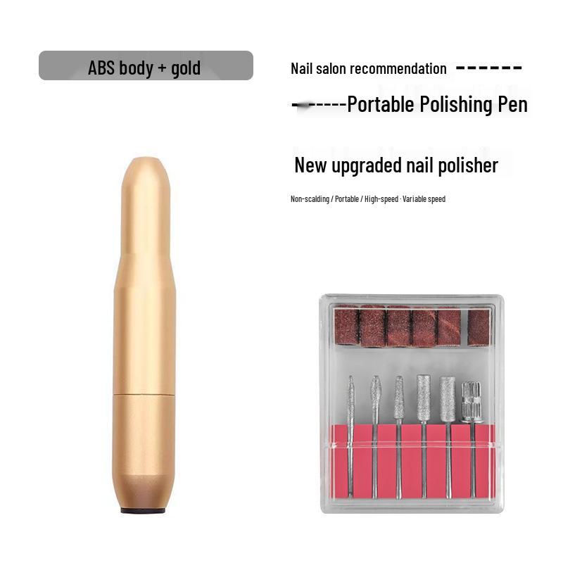 Portable Adjustable Speed Nail Grinder Pen - Gray