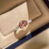Wosikate French Vintage Paparacha Ring For Women Fashion Jewellery Exquisite Light Luxury  Copper-Plated Gemstone Finger Ring