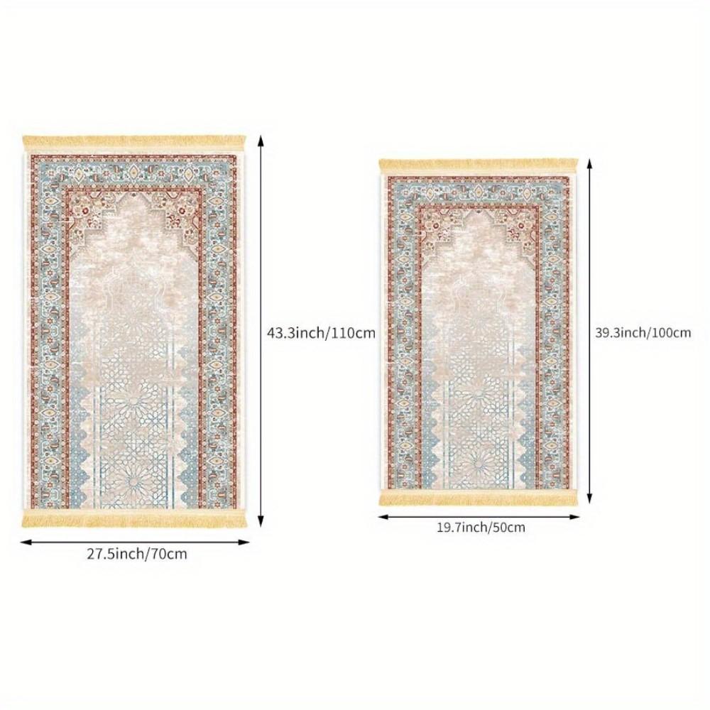 Multi-Style Geometric Islamic Prayer Rug Polyester Portable Muslim Salah Mat Ramadan  Gift Arch Home Decor Prayer Carpet