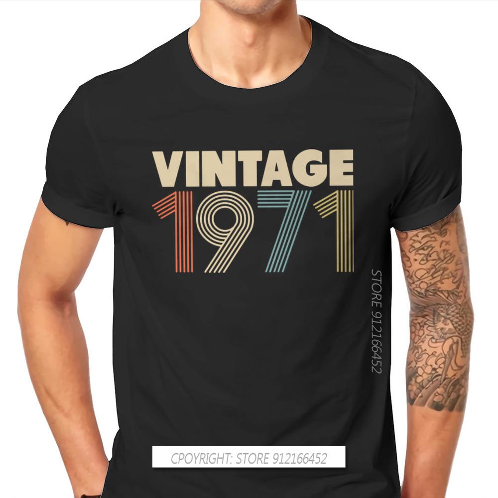 

1971 50th Anniversary Fabric TShirt Vintage Color Elegant T Shirt Oversize Men Tees Shirt New Design Big Sale 5XL різнокольоровий