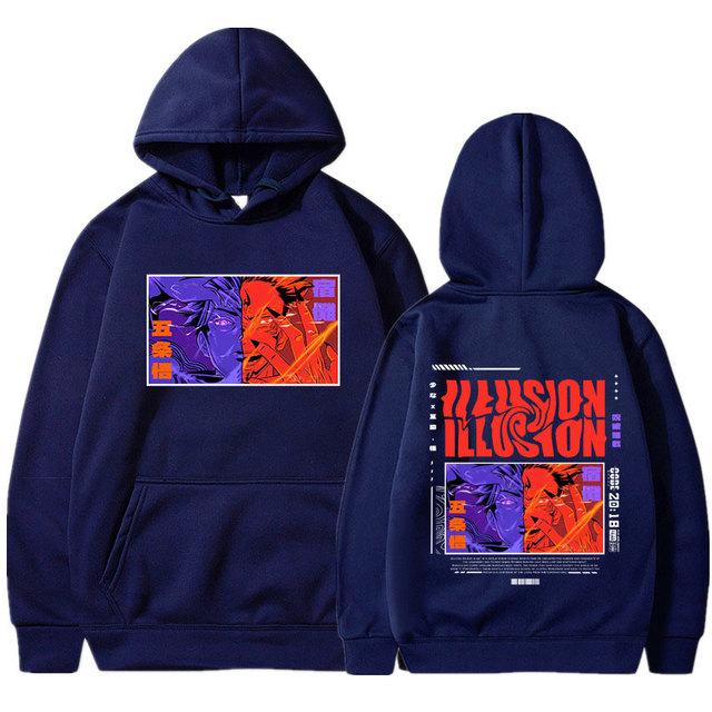 Anime Jujutsu Kaisen Hoodies RyoUnisex Sukuna Gojo Satoru Hoodies Unisex Casual Vintage Oversized Long Sleeves Hooded Sweatshirts Unisex Streetwear