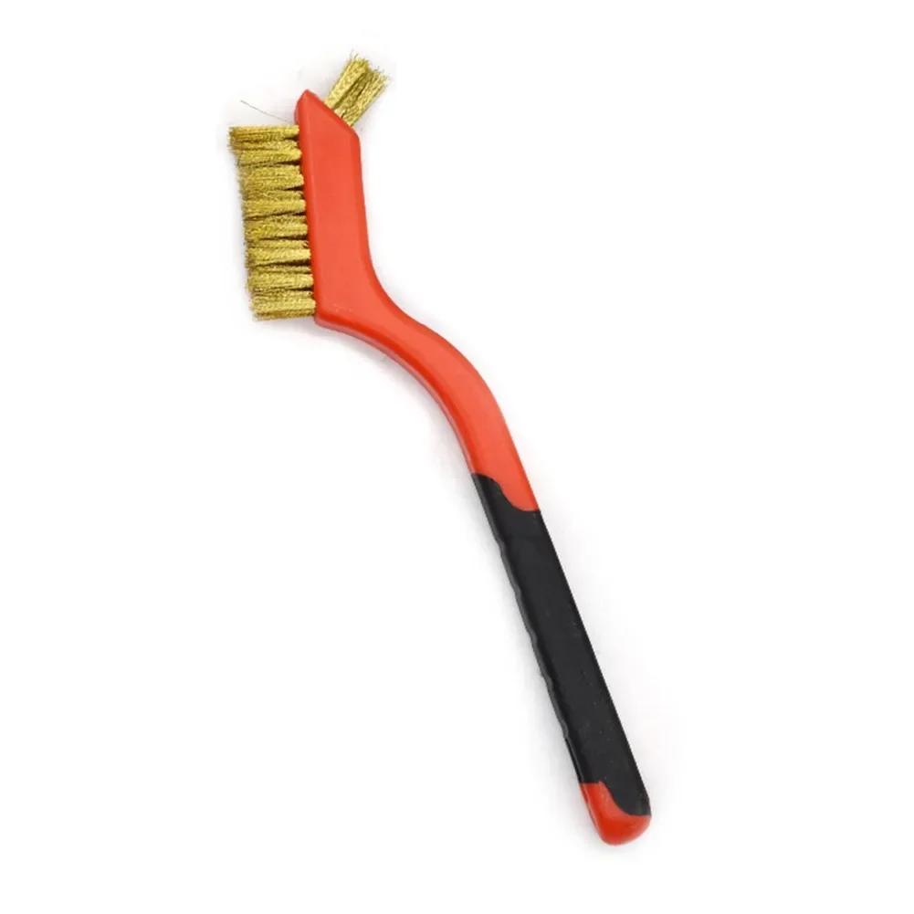 Perie de curățare industrială de 7 inci, alamă, nailon, sârmă din oțel inoxidabil, perie cu peri duri, pentru îndepărtarea ruginei, perie de curățare, unelte de mână