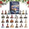 Unique Holiday Present Acrylic Ocean Lighthouse Advent Calendar, 24 Day Countdown Box with Nautical Retro Scenes And Surprise Unboxing Experience for
