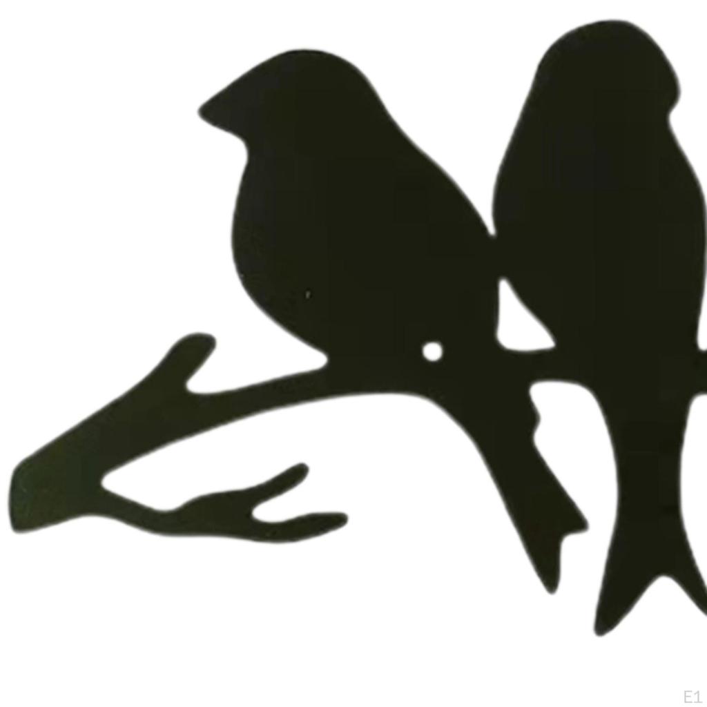Birds On The Branch Metal Wall Art, Hanging Crafts Ornaments Bird Sculpture Animal Figurine for